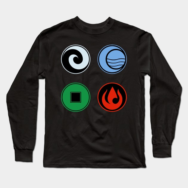 Avatar: The Last Airbender, Four Nations - Color Long Sleeve T-Shirt by troylwilkinson